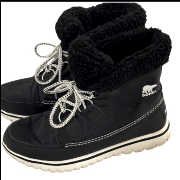 Sorel Cozy Carnival Coated Waterproof Boots Black Size 6 - Picture 9 of 11